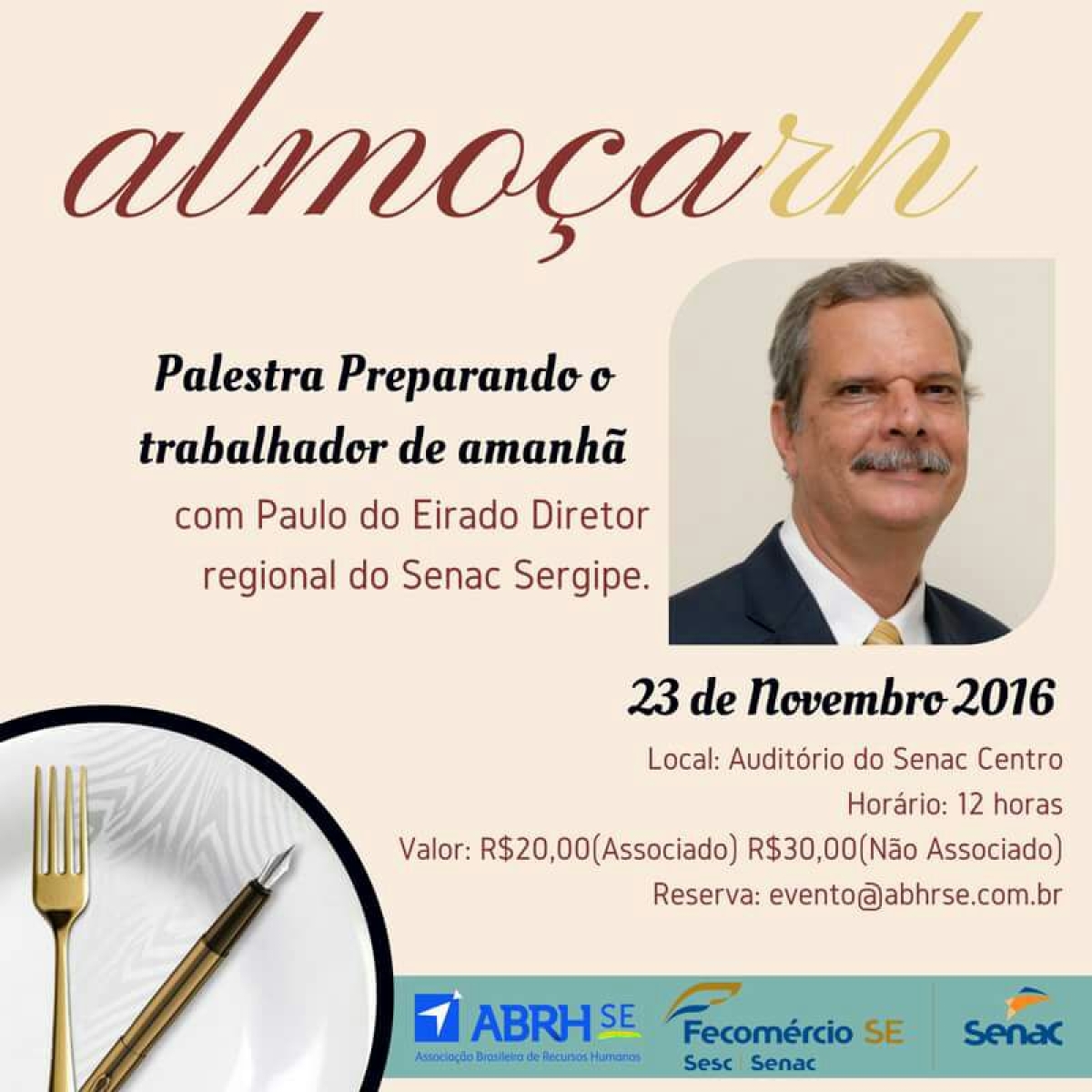 Gestão de Pessoas é tema do almoço com RH promovido pela ABRH/Sergipe (Imagem: Divulgação)