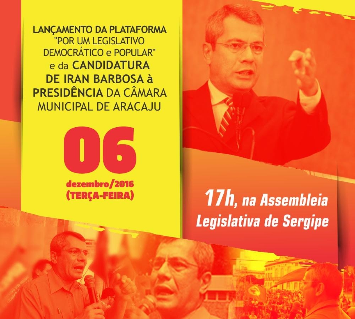 Iran Barbosa é candidato à presidência da Câmara de Aracaju (Imagem: Divulgação/Assessoria Iran Barbosa)