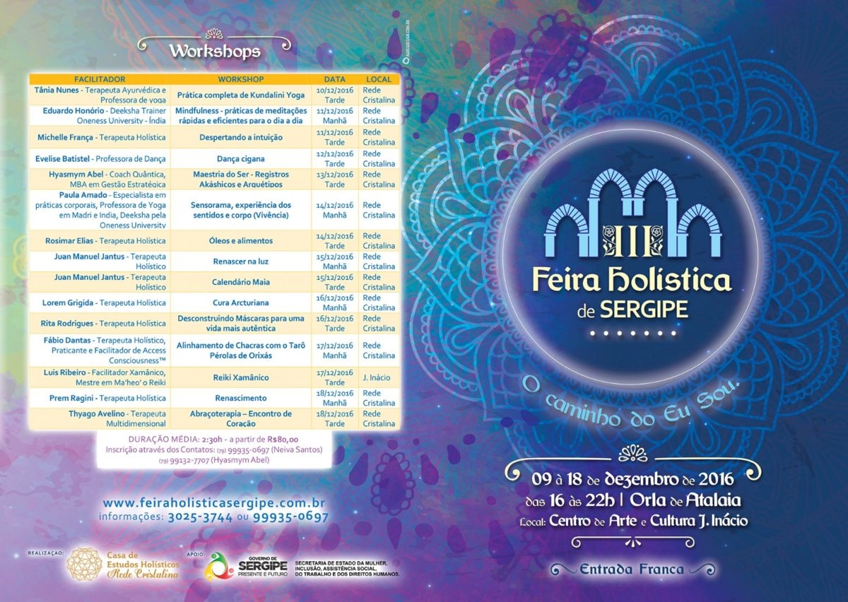 III Feira Holística de Sergipe começa sexta-feira no Centro J. Inácio (Imagem: Divulgação)