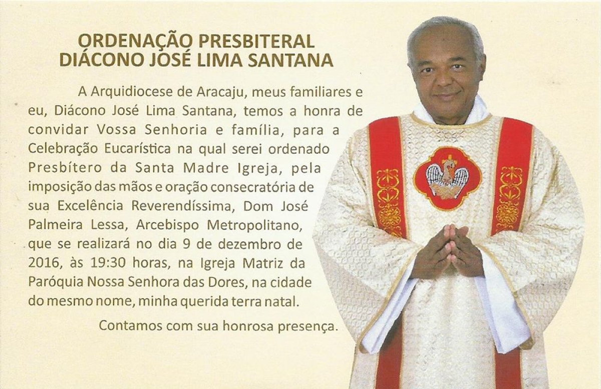 José Lima Santana será ordenado Presbítero (Padre) nesta sexta-feira 9 na Igreja Matriz de Nossa Senhora das Dores (Foto: arquivo pessoal)