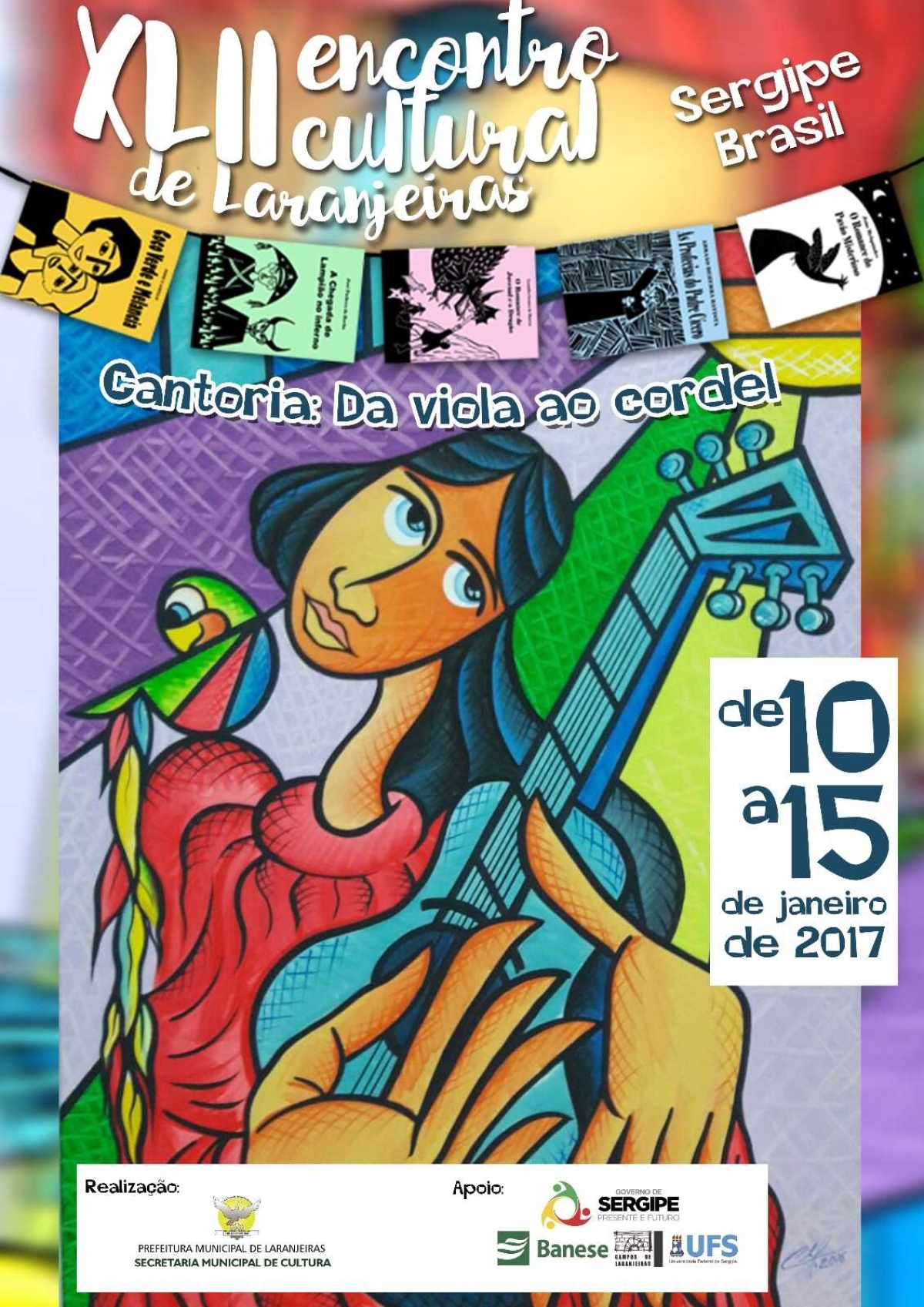 Cartaz do XLII Encontro Cultural de Laranjeiras (Imagem: Divulgação)