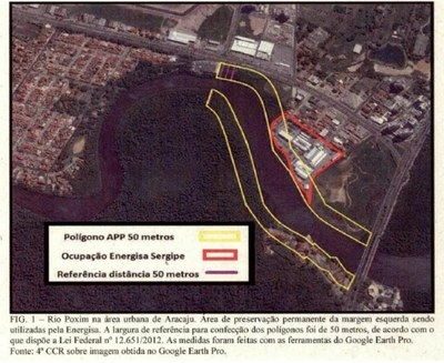 MPF/Sergipe processa Grupo Energisa por realizar obras às margens do Rio Poxim ( Imagem: Extraída da Ação Civil Pública)