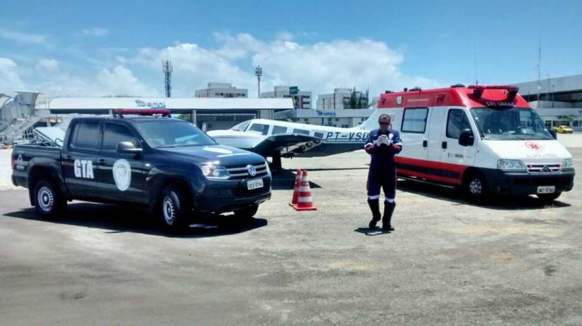 GTA e Samu realizam remoção aeromédica de paciente gestante em Canindé de São Francisco (Foto: SSP/SE)