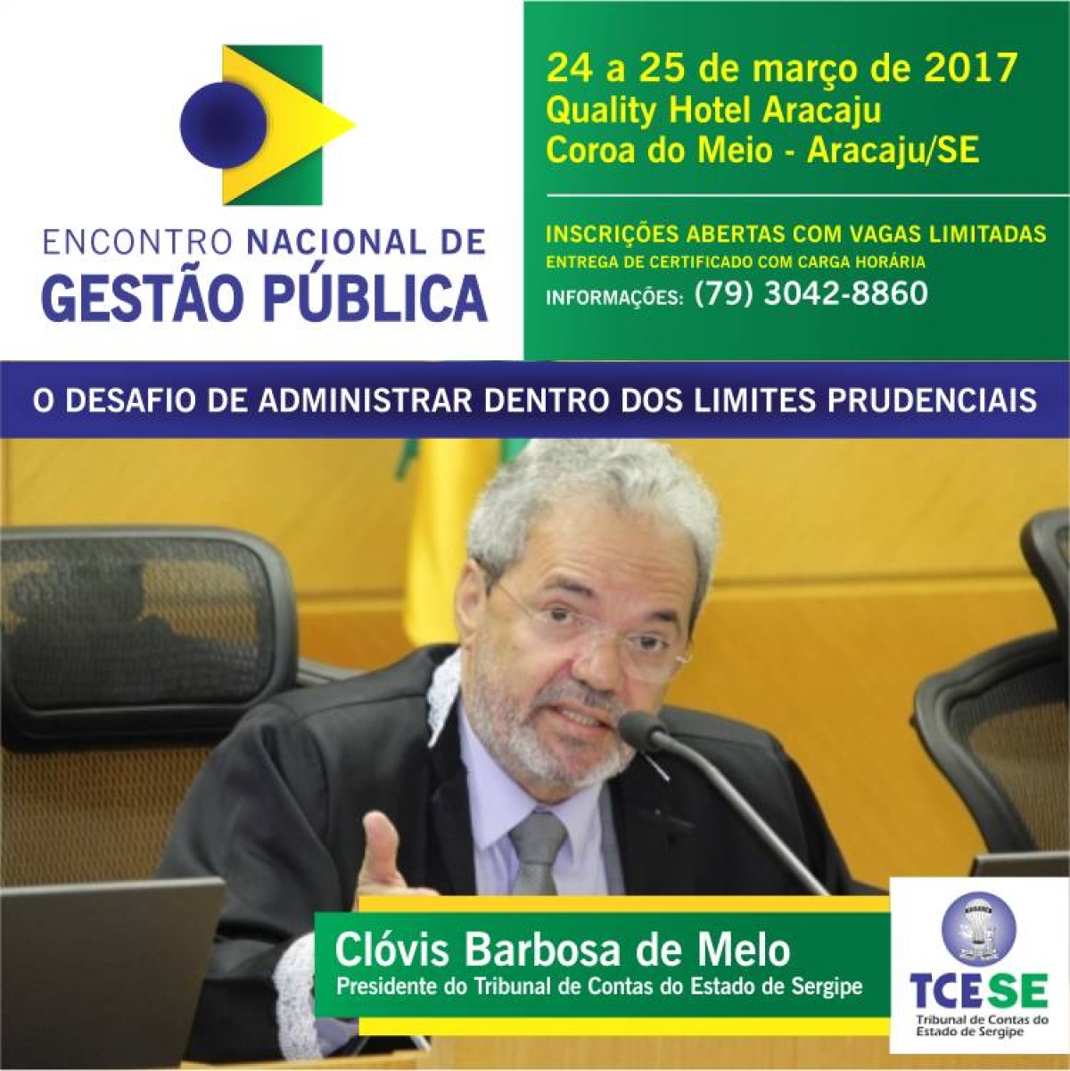 Presidente do Tribunal de Contas do Estado, Clóvis Barbosa (Arte: Falcão Centro de Capacitação)