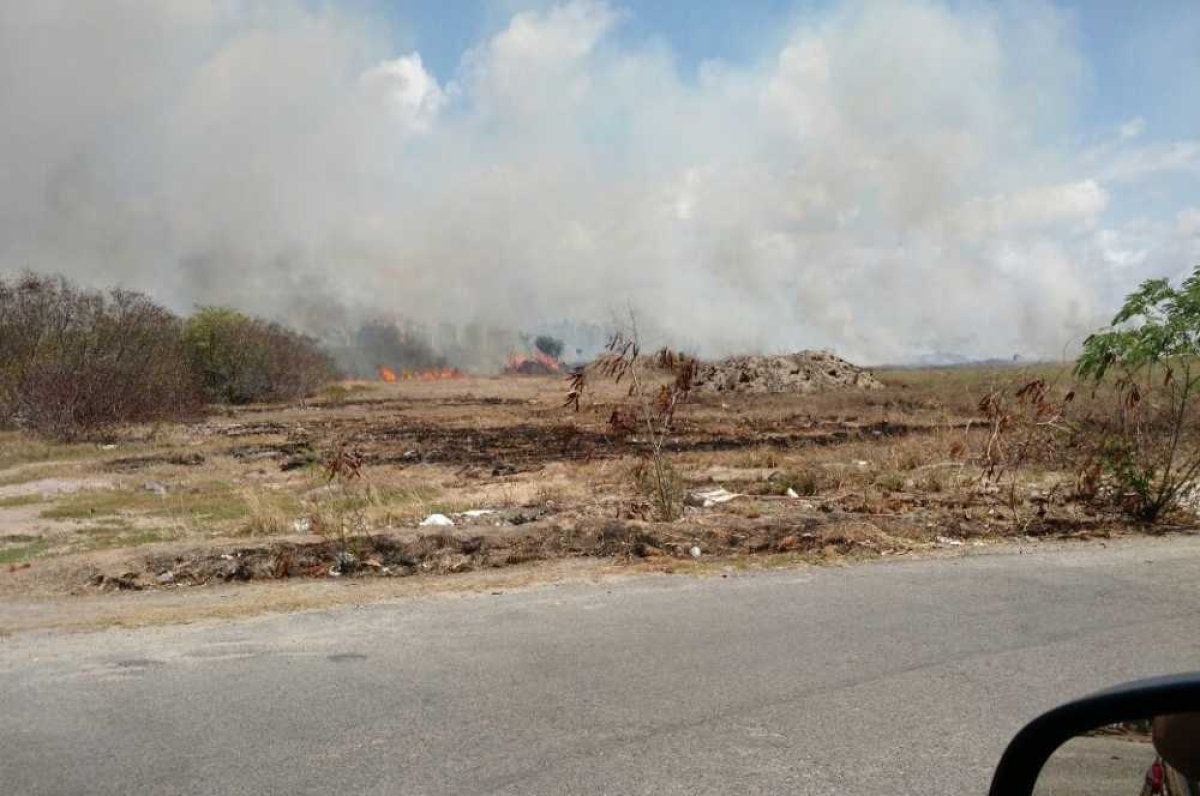 Área onde está ocorrendo o incêndio (Foto: Portal Infonet)