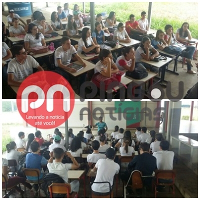 Teto desaba e alunos ficam sem sala de aula em escola de Aparecida (Foto: Pingou Notícias)
