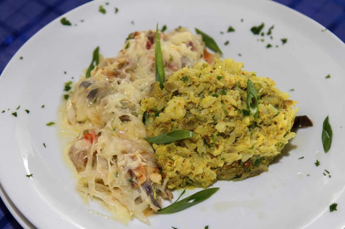 Crisp de bacalhau à moda do chef com arroz cremoso de catado (Foto: Senac/SE)