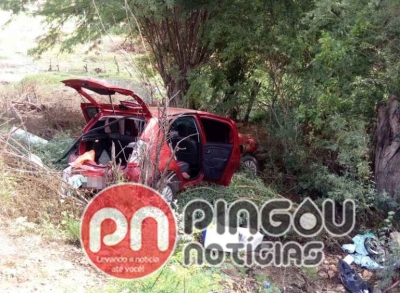 Glória: Motorista perde o controle da direção de veículo e sofre acidente na Rota do Sertão (Foto: Eliel)