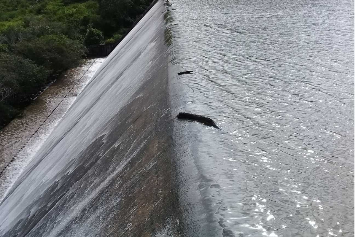 Barragem do Perímetro Jabiberi verteu na terça-feira, dia 23 (Foto: Assessoria Cohidro/SE)