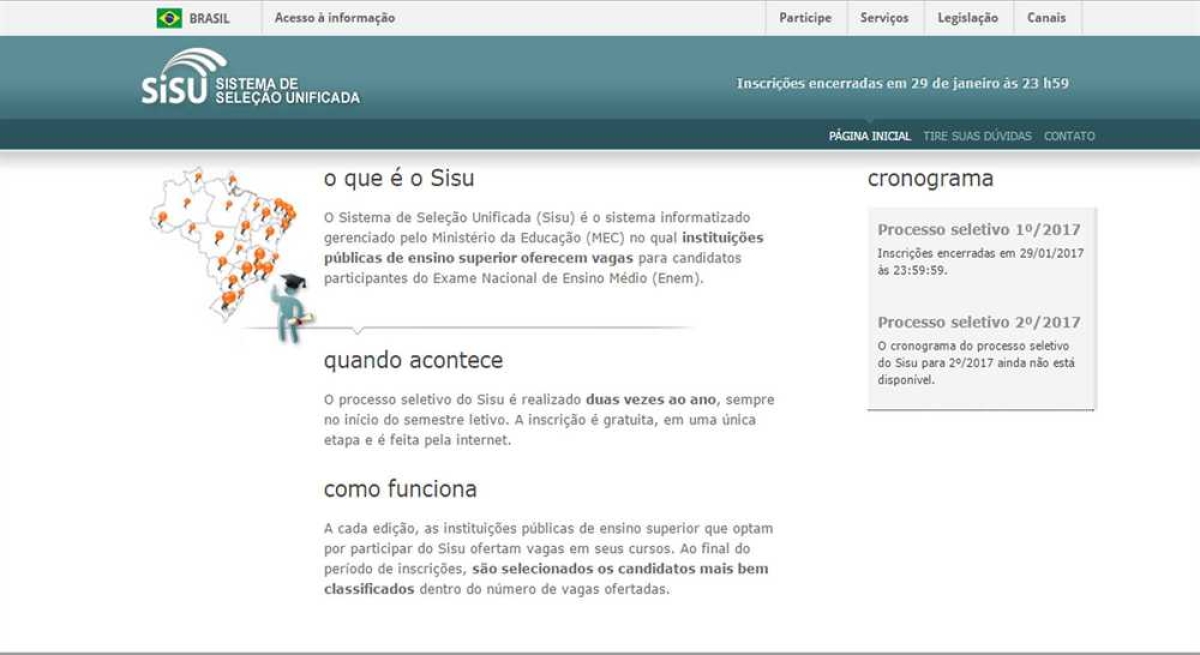 Resultado do Sisu e inscrições para lista de espera já estão disponíveis (Imagem: Reprodução/Sisu)