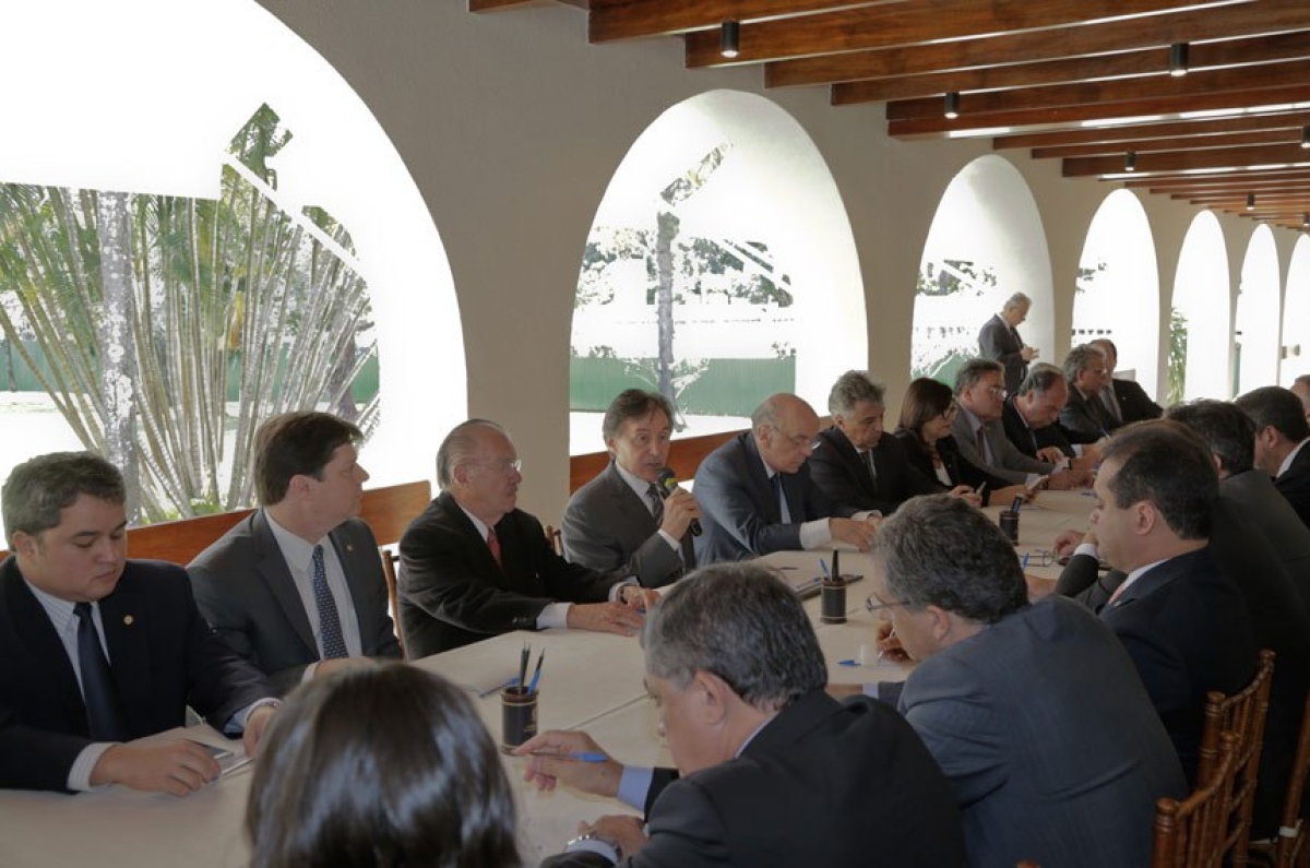 Em encontro com Eunício, parlamentares definem mudanças que podem valer nas próximas eleições  (Foto: Marcos Brandão/Agência Senado)