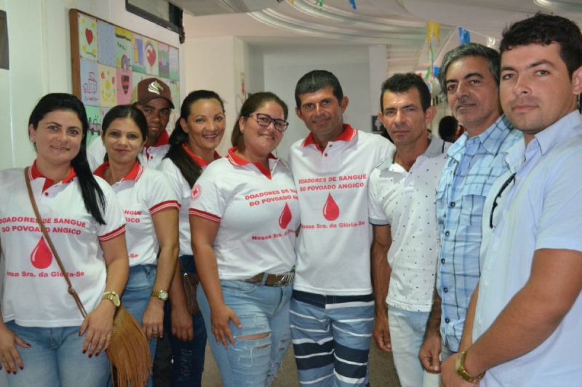 Voluntários da Associação Gloriense de Doadores durante ação em junho (Foto: SES/SE)