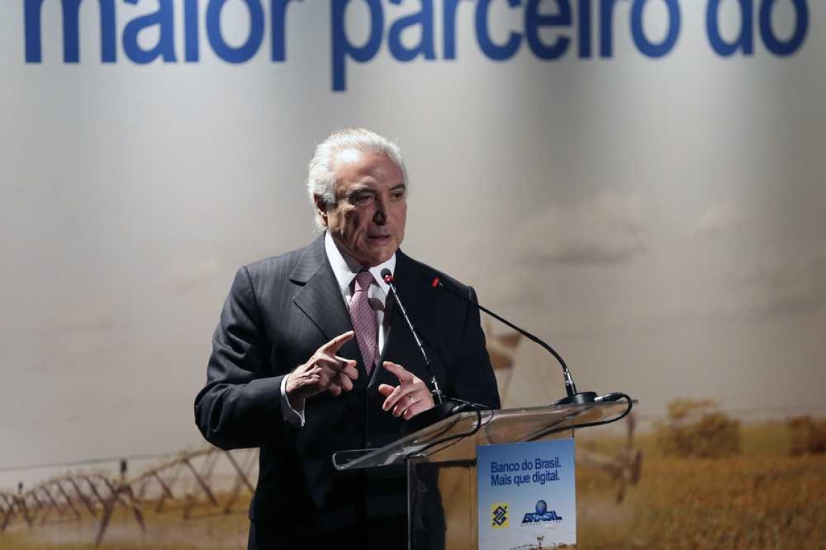 O presidente Michel Temer fala na cerimônia de lançamento do Plano Safra 2017/2018 pelo Banco do Brasil (Foto: José Cruz/Agência Brasil)