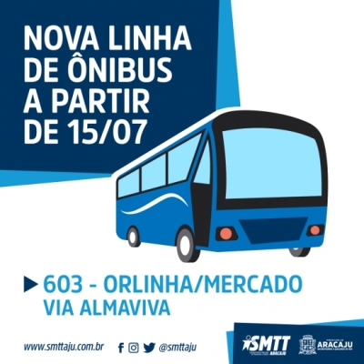 Nova linha de ônibus começa a circular no sábado (Arte: SMTT/Ascom)