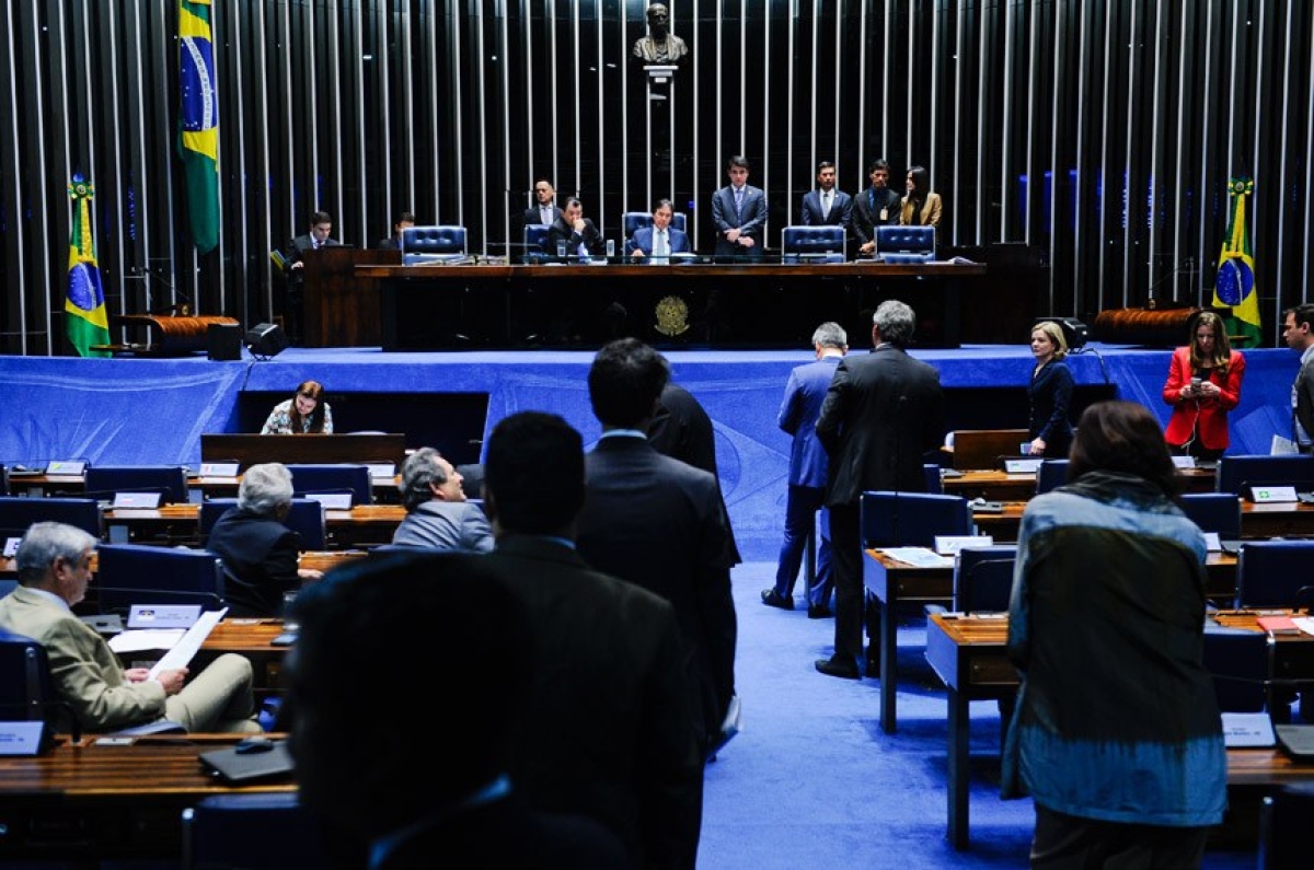 Plenário na sessão deliberativa de 21 de junho, quando foi aprovado o projeto que originou a Lei (Foto: Marcos Oliveira/Agência Senado)