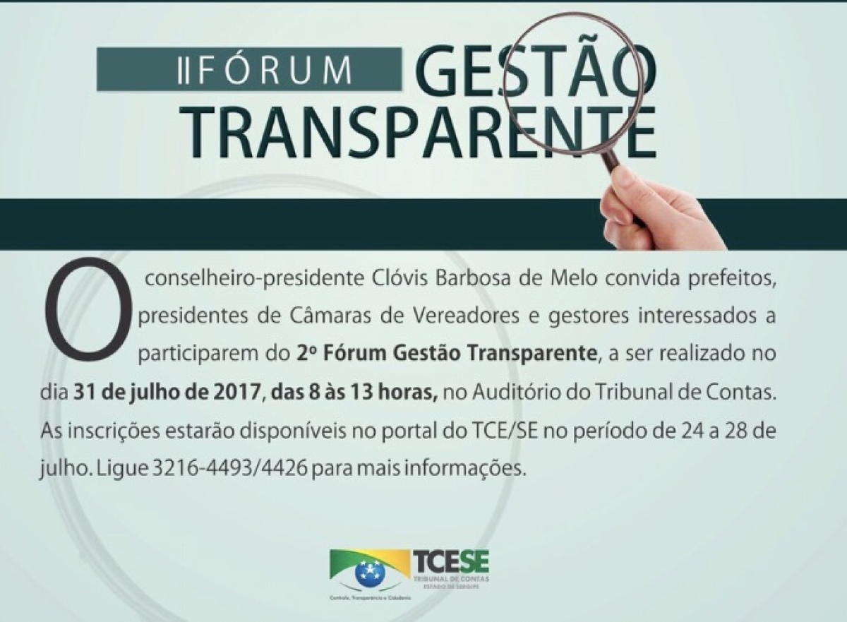 Prefeituras com gestões mais transparentes serão homenageadas pelo TCE/Sergipe (Foto: TCE/SE)