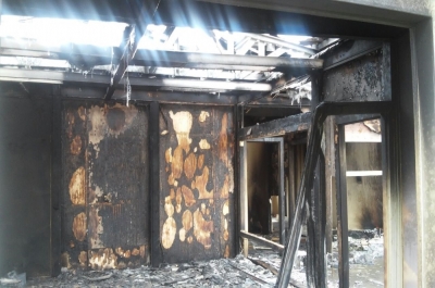  Incêndio destrói estruturas de creche em construção em Socorro (Foto: Ascom/Socorro)