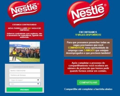 Golpes digitais prometem participação em processos seletivos de grandes marcas
(Foto: Divulgação)