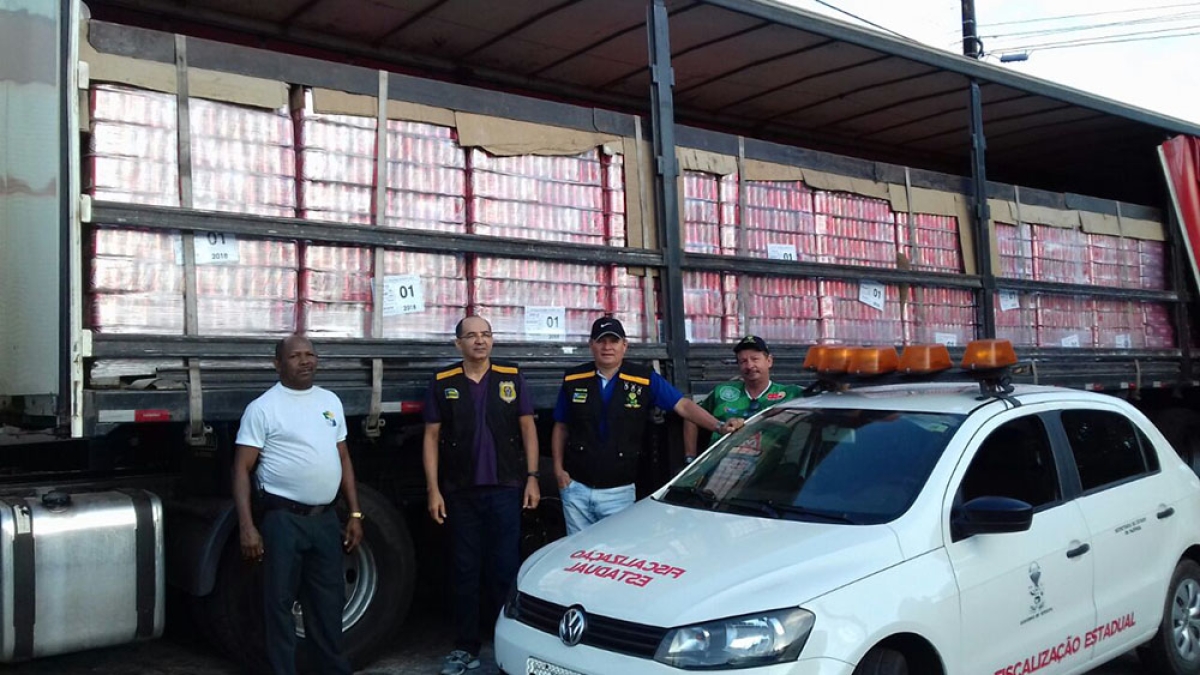 Carga de cerveja é apreendida pela Sefaz/Sergipe por apresentar irregularidade em documentação fiscal (Foto: Sefaz/SE)