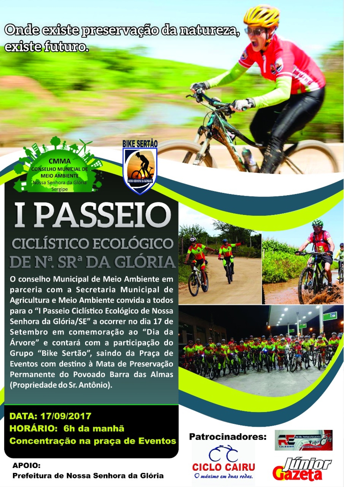 Glória terá I Passeio Ciclístico Ecológico (Imagem: Divulgação)