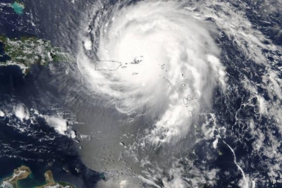 Furacão Irma sobre o Caribe, o mais forte registrado no Oceano Atlântico (Foto: Divulgação/Nasa)
