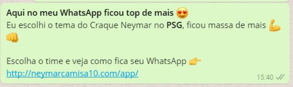 Golpe via WhatsApp explora a paixão do brasileiro por craque de futebol, alerta PSafe (Imagem: Reprodução)