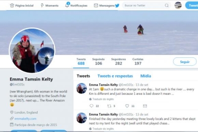 Emma Kelty fez postagens na rede social Twitter antes do desaparecimento (Foto: Reprodução Twitter)

