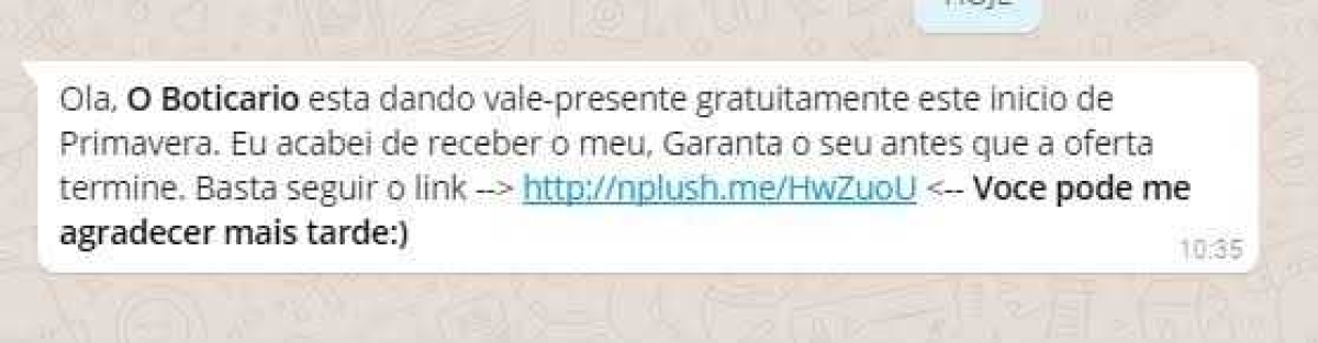 PSafe alerta para cupom falso de marca de produtos de beleza (Imagem: Reprodução)