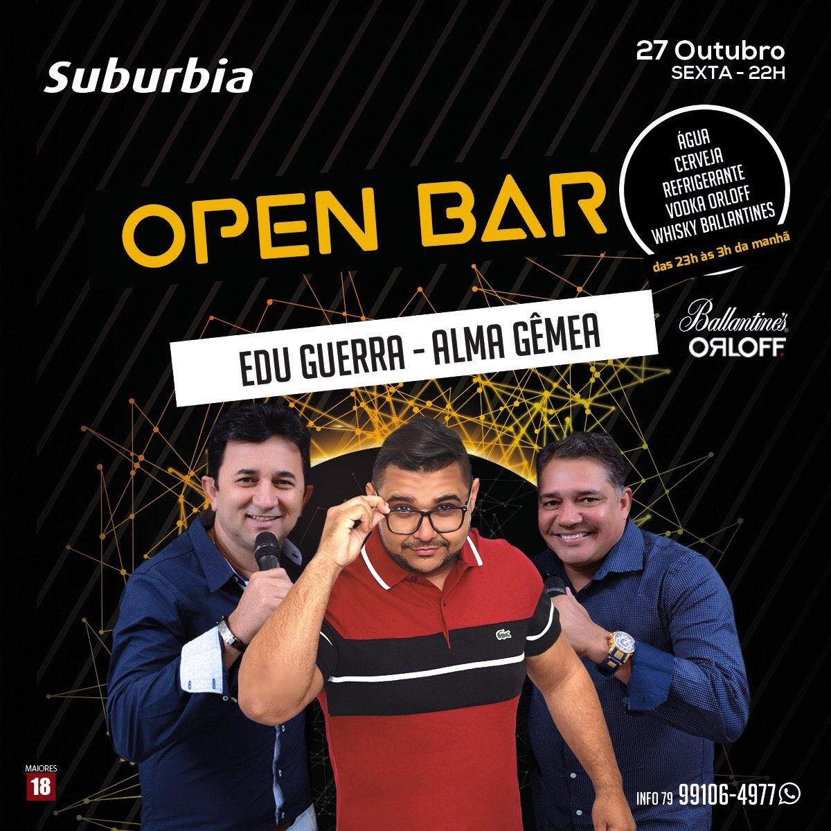 Suburbia Open Bar terá Edu Guerra e Alma Gêmea (Imagem: Divulgação)