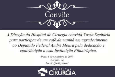Hospital de Cirurgia manifesta agradecimento ao Deputado André Moura (Foto: AssCom/AM)