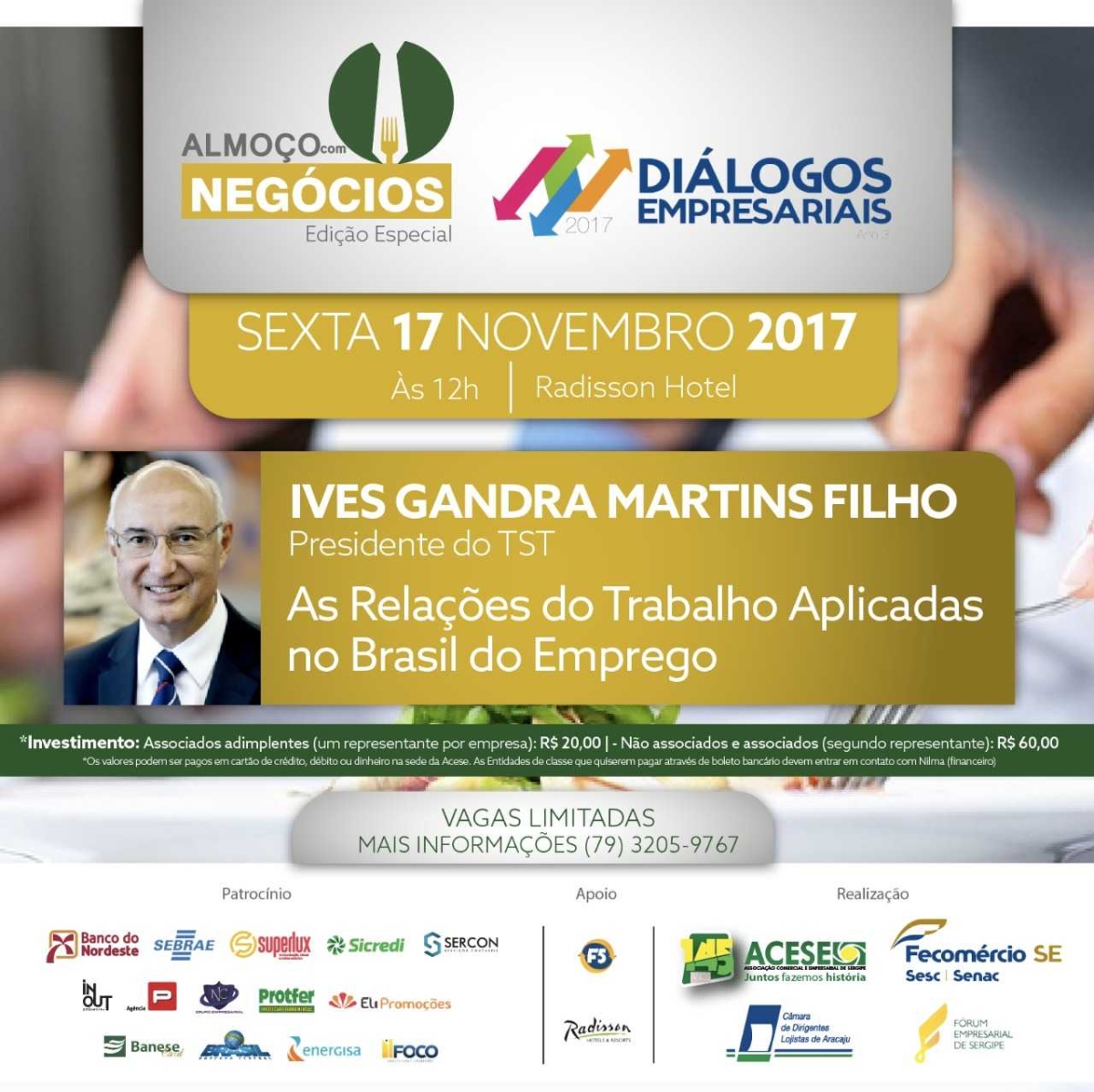 "As Relações do Trabalho aplicadas no Brasil do Emprego" é tema do próximo Almoço com Negócios (Imagem: Divulgação)