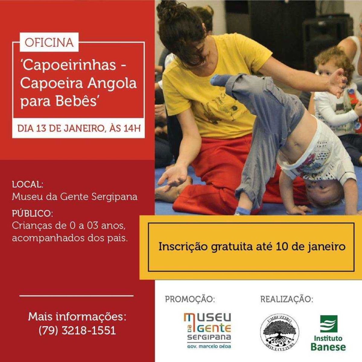 Museu da Gente Sergipana abre inscrições para Oficina de Capoeira Angola para Bebês (Imagem: Divulgação)