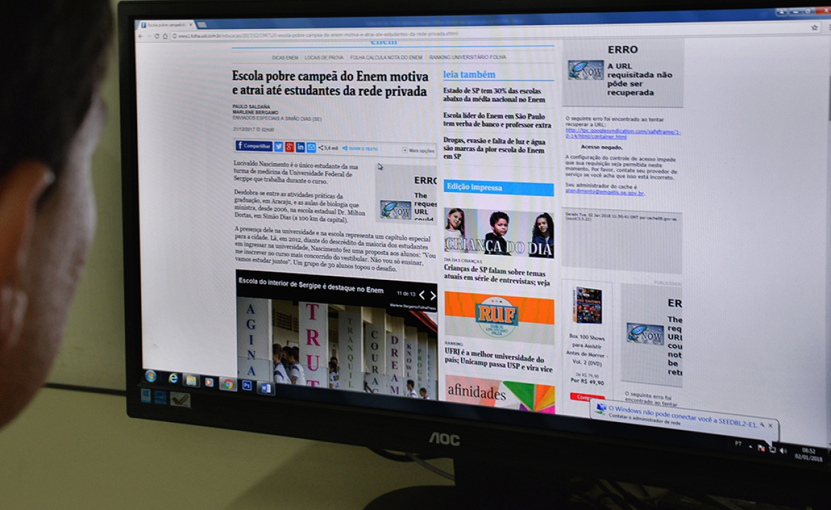 Reportagem especial da Folha de São Paulo destaca sucesso do Colégio Milton Dortas nas aprovações do Enem (Foto: Maria Odília/Seed/SE)