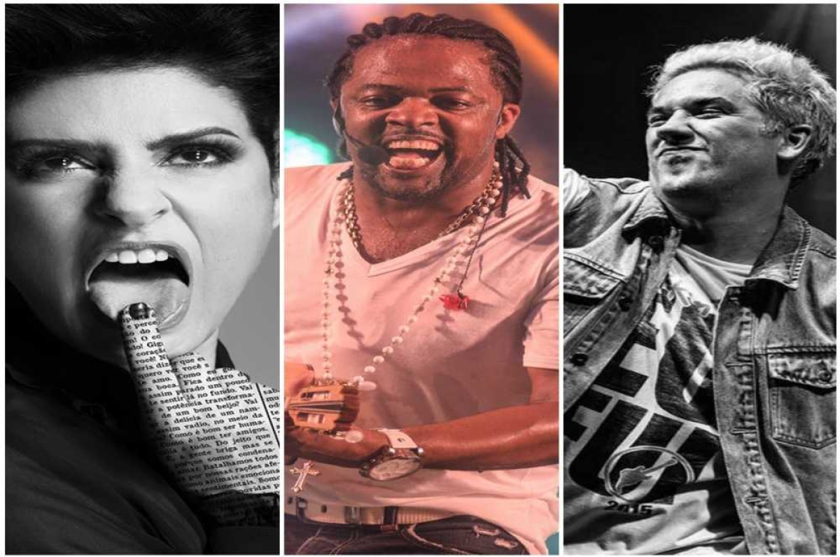 Primeiro dia do Rasgadinho tem Fernanda Abreu, Xande de Pilares e Jota Quest (Fotos: Reprodução/Redes Sociais dos Artistas)