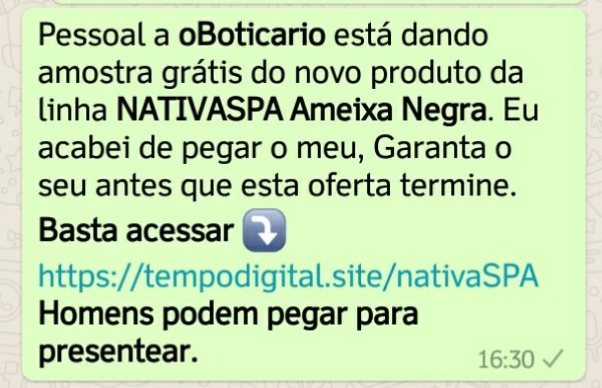 Hackers se aproveitam de nova promoção da marca O Boticário para aplicar golpe (Foto: Divulgação)