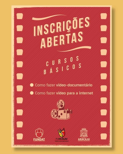 Inscrições para os cursos básicos ligados a audiovisual começam nesta segunda, 12/03 (Imagem: Fundat/Aracaju)