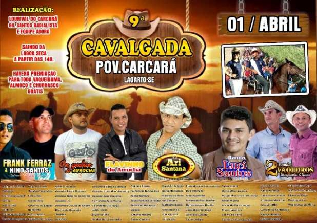 9ª Cavalgada do Povoado Carcará, em Lagarto, Sergipe (Imagem: Divulgação)