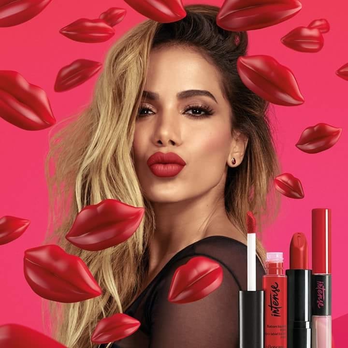 Anitta usa o Batom 330 loucuras (Imagem: Divulgação/ Assessoria O Boticário)