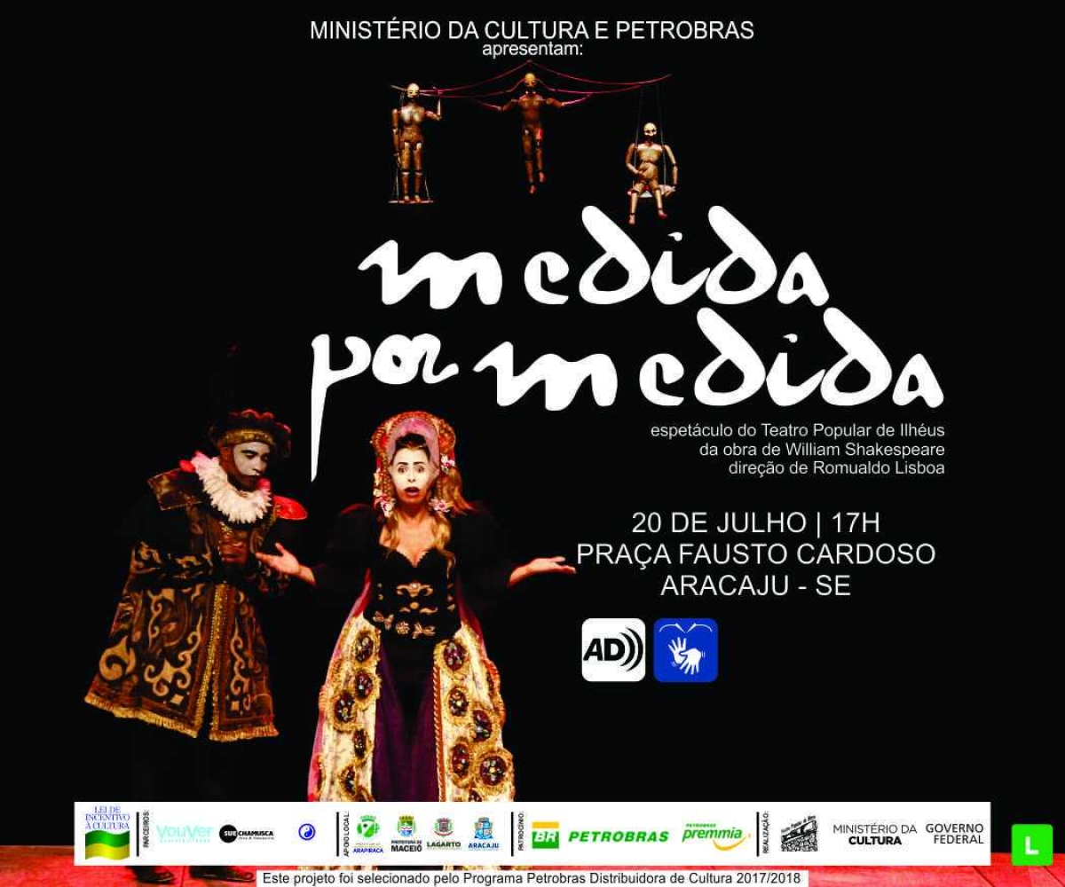 Espetáculo Medida por medida, da obra de Shakespeare, chega a Sergipe com patrocínio da Petrobras Distribuidora (Imagem: Divulgação)