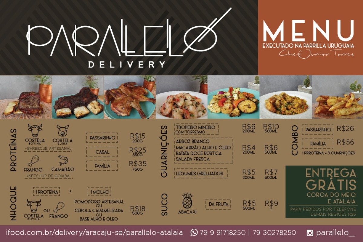Parallelo Delivery - Receba em casa os nossos pratos Arte: Kimberly Dantas