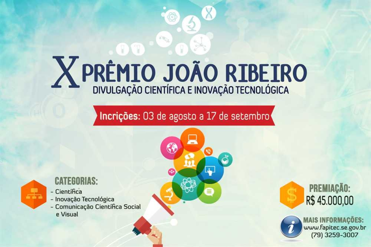 Inscrições para o X Prêmio João Ribeiro de Divulgação Científica e Inovação Tecnológica terminam dia 17 de setembro (Imagem: Divulgação)