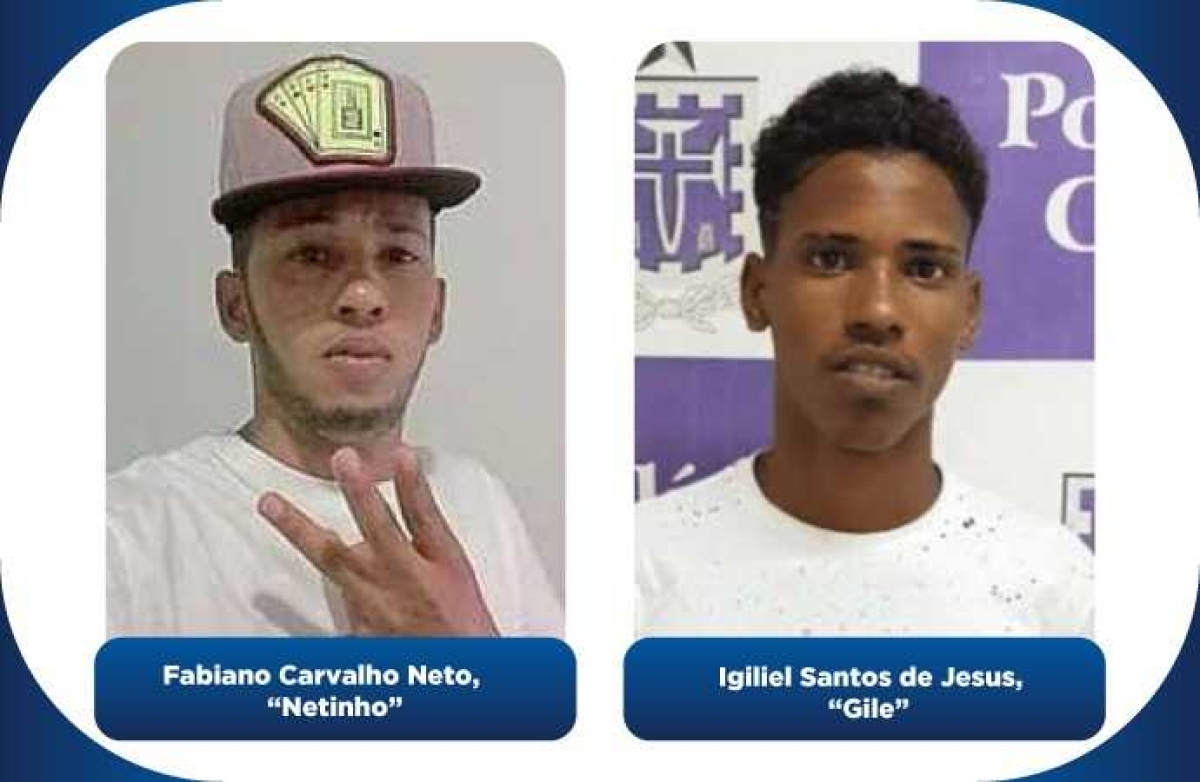 Raul Fabiano [à esquerda] e Igiliel foram mortos em confronto no cativeiro onde jovem era torturada (Foto: SSP/SE)