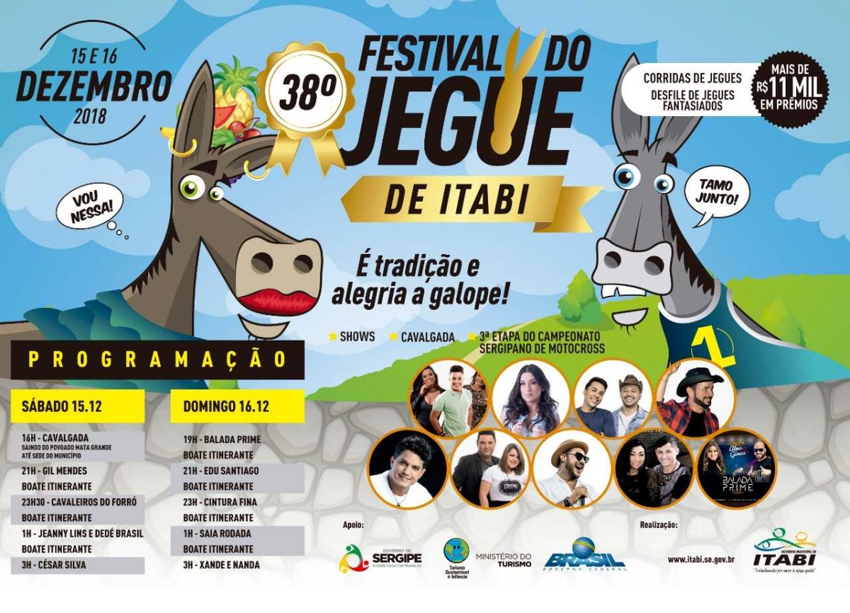 Confira a programação do 38º Festival do Jegue de Itabi (Imagem: Divulgação)