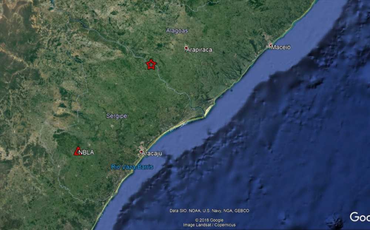 Tremor de terra de magnitude 2.6 é registrado em Sergipe (Foto: Reprodução/ LabSIS/ UFRN)