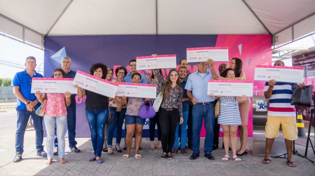 Vencedores do quarto sorteio (Foto: Setransp/Aracaju)