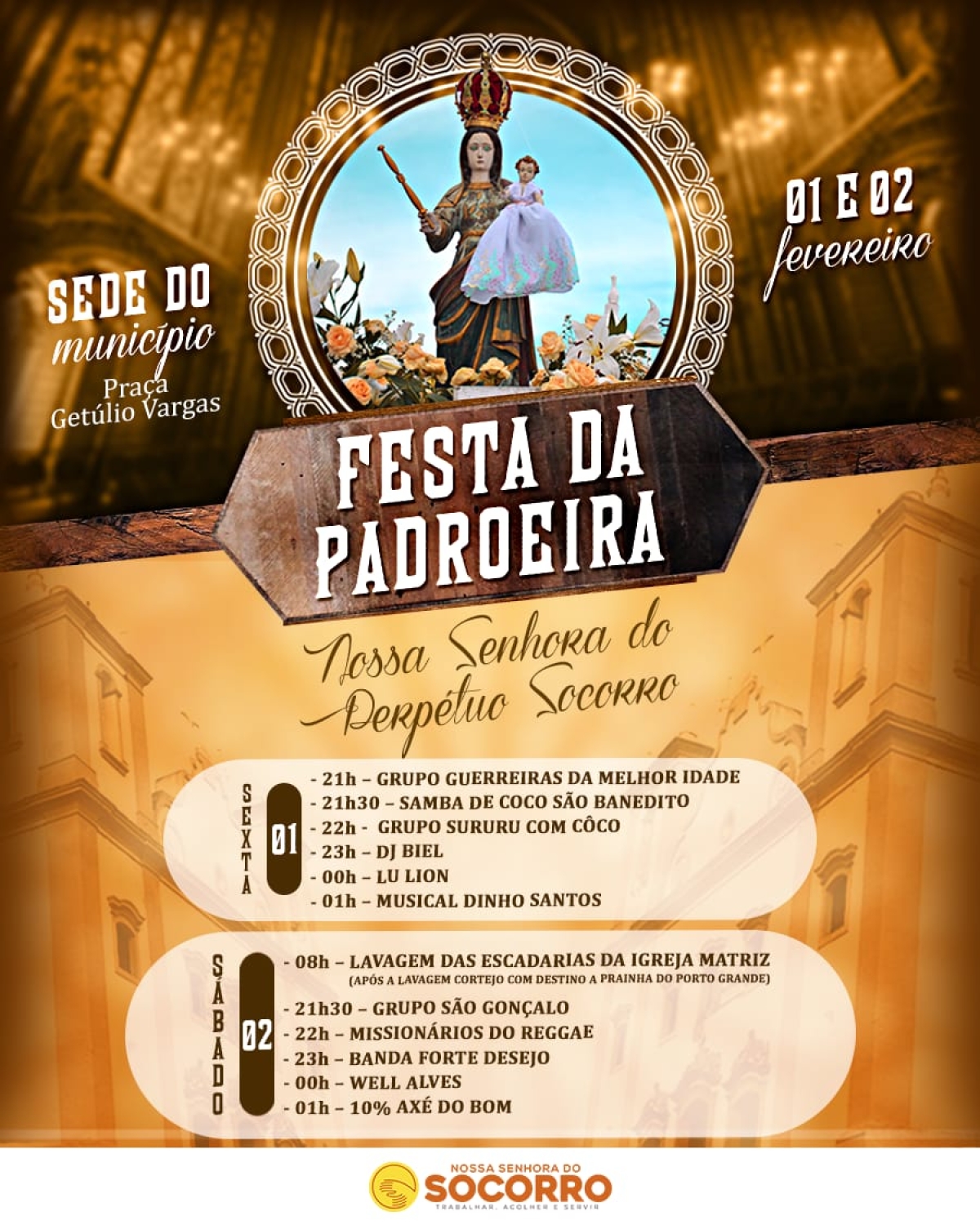 Socorro celebra padroeira com apresentações culturais e religiosas (Imagem: Divulgação)