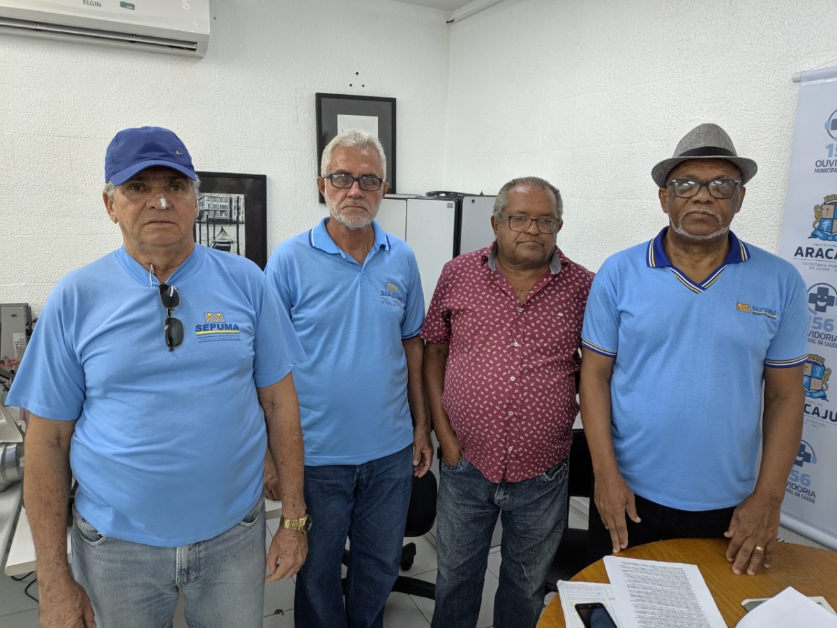 Representantes do Sepuma saem satisfeitos da reunião com a Prefeitura de Aracaju (Foto: SMS/Aracaju)