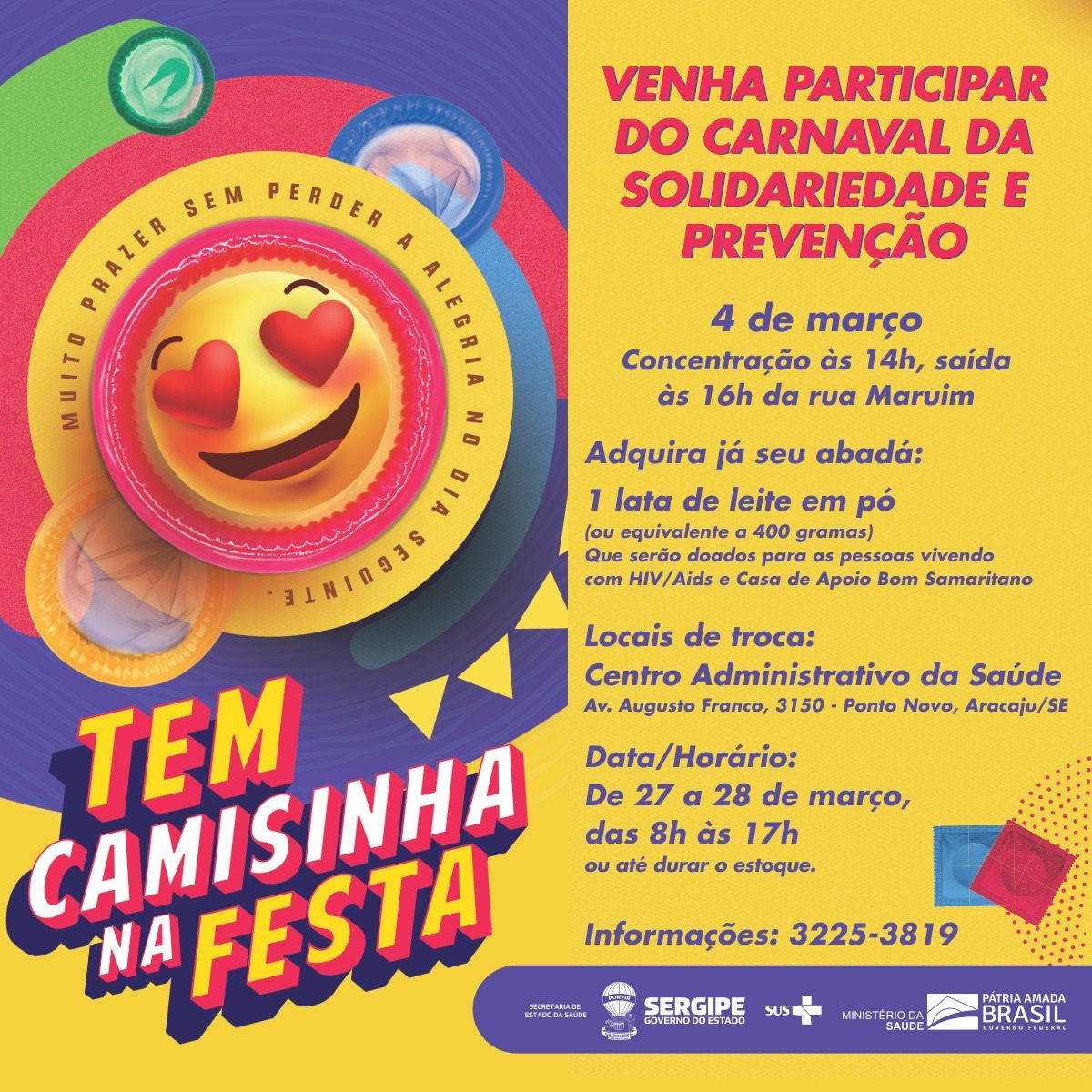 Bloco da Prevenção desfilará no carnaval de Aracaju (Imagem: Divulgação)