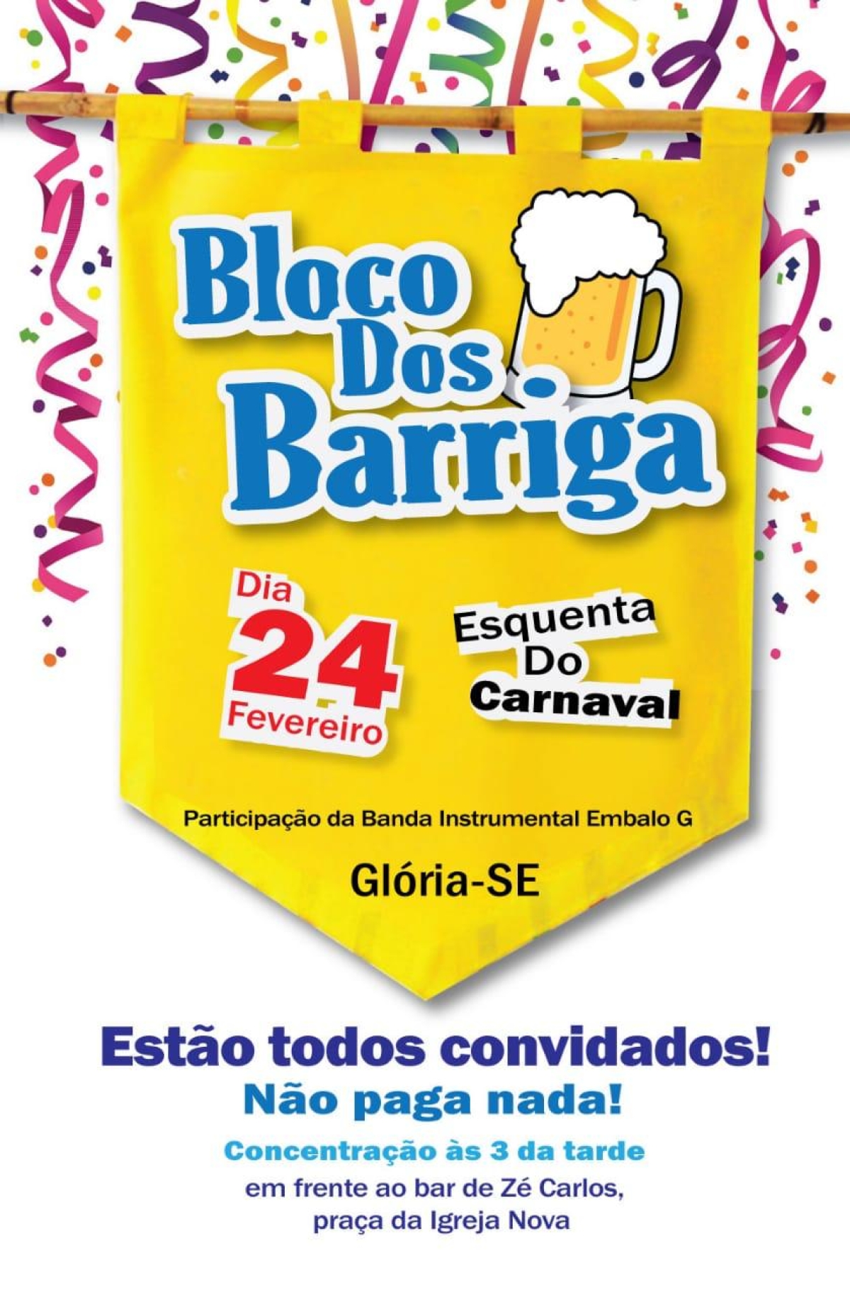 Bloco dos Barrigas acontece em Glória (Imagem: Divulgação)