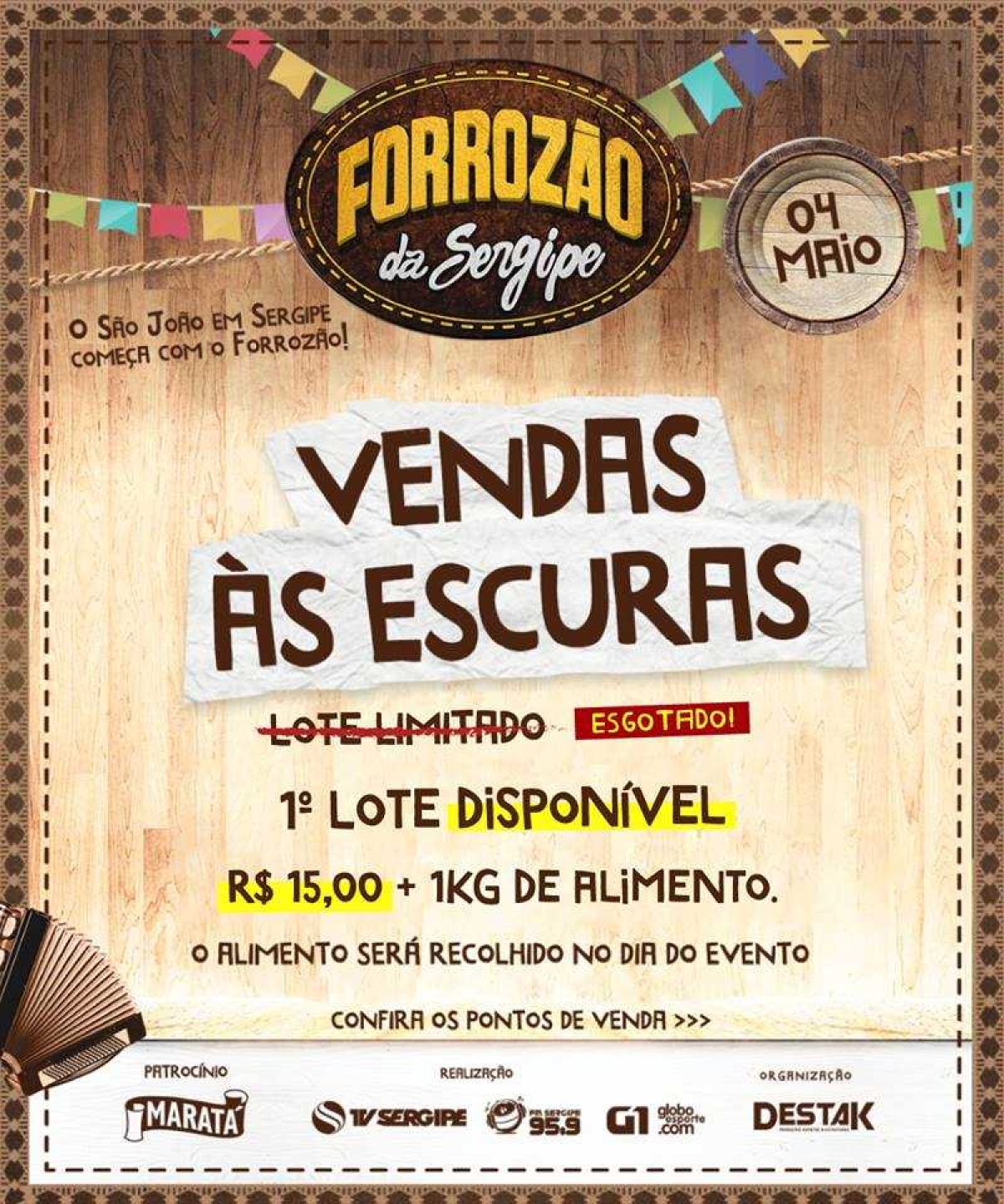 Forrozão da Sergipe: liberada a venda de ingressos do 1º lote (Imagem: Divulgação)